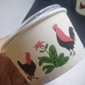 Mangkok kertas ayam 27 oz / Paper Bowl oz / mangkok kertas Ayam Jago 27 Oz 800 ml (25 pcs) mangkok premium / mangkok es / mangkok bakso / mangkok tahan panas