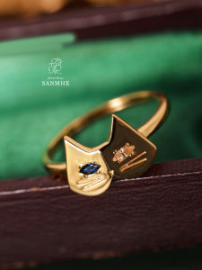 Sweet Cat Design Vintage Ring for Women Adorable Open Adjustable Animal Ring Silver Jewelry Fashionable Accessory