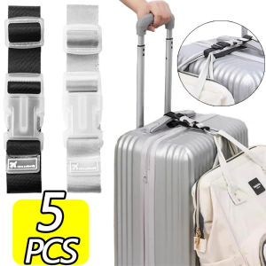5Pcs Portable Adjustable Travel Tied Black Grey Durable Luggage Lash Belt Hanging Buckle Straps Belt Lock Hooks Luggage Accessories