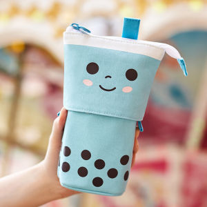 Angoo Large Capacity Pencil Case Cute Tea Milk Beverage Design for Girls Primary And Middle School Students Stationery Bag