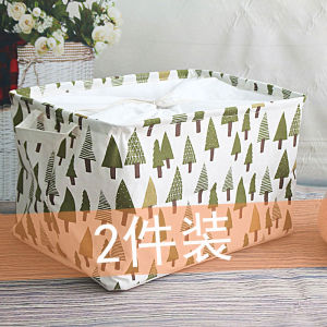 Large Cotton Linen Drawstring Fabric Storage Box Foldable Organizer Box for Clothes Underbed Dormitory Wardrobe Storage Bin