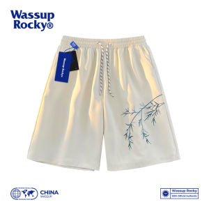 Wassup Rocky New Chinese Style Embroidered Shirt Shorts Set Summer Casual Short Sleeve Two Piece Set Loose Fit Youth Fashion
