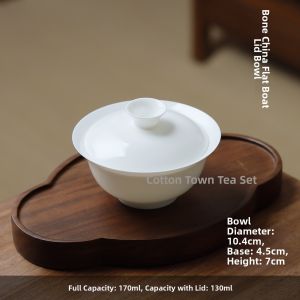 MIANXIAOCHENG | Premium Porcelain Gaiwan Large Mouth Flatboat Design