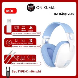Tai Nghe Chơi Game Không Dây Onikuma B2 USB 2.4GHz Tương Thích Với PS5 PS4 PC - Tai Nghe 5.3 Thiết Kế Tiện Dụng Có Mic Khử Tiếng Ồn Chủ Động