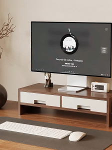 Monitor Stand Desk Shelf Dual Usage Keyboard Storage Computer Accessories