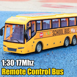 1:30 17Mhz Rc Car Travel Bus Electric Big Remote Control Truck with Light Simulation School City Model Toy for Boy Children Gift