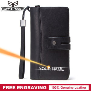 Royal Bagger Ví Nam Nhiều Thẻ Phong Cách Công Sở Thường Ngày Ví Dài Ví Cho Nam Da Bò Thật Túi Clutch Thời Trang Mới Túi Xách Đa Chức Năng