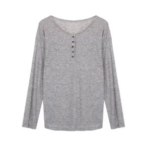 Áo Thun Dài Tay Cổ Chữ V Mùa Hè Cho Nữ Chất Liệu Cotton Phong Cách Ngọt Ngào Áo Dài Tay Áo Sơ Mi Jazz Áo Khoác Mùa Thu