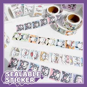 Nicedays🍒Ins Stiker Segel Kartun Lucu Stiker Segel Persegi Sanrio Perekat Diri