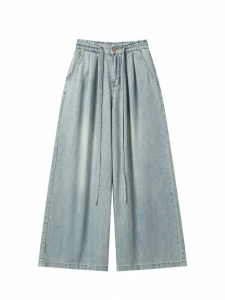Cantonstory | Vintage High-Waist Wide Leg Slim Fit Womens Jeans