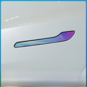 สติกเกอร์ป้องกันตัวล็อกประตูรถยนต์ Tesla Model Y/Model 3 แบบซ่อน สติกเกอร์ตกแต่งสีสันสดใส ป้องกันรอยขีดข่วน