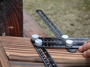 Penggaris Template 4 Sudut Keramik Granit Adjustable Corner Folding Ruler INU20