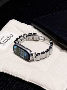 Creative Metal Intelligent Sport Bracelet Clamp Watch Chain for Xiaomi Band 9/10/9 Watch Series Girls Summer Ceramic Model