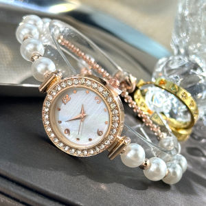 Explosive niche fashion diamond pearl watch female network red rope student watch personality quartz watch