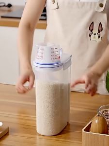 Food Grain Storage Containers Jars Rice Dispenser Jar Rice Bucket Sealed With Measuring cup can hold liquid-KC8080