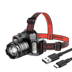 Induction LED Headlamp USB Rechargeable Headlight 5 Modes Front Head Flashlights Zoom Head Torch Outdoor Fishing Camping Lantern