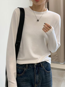 เสื้อยืดผู้หญิงแขนยาวสไตล์เกาหลีทรงสลิมฟิต เสื้อชั้นในแฟชั่นฤดูใบไม้ร่วง ลายการ์ตูนสุดเท่ วัสดุโพลีเอสเตอร์