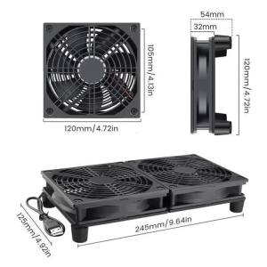 12CM Cooling Fan Radiator Router Cooling Fan High Airflow Quiet 5V USB Power Supply TV Box Laptop Electronic Device Radiator