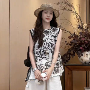 YOUFAN | Fashionable Irregular Design Sleeveless Shirt Casual