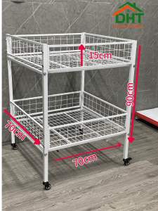 Kệ vuông 2 tầng để hàng tạp hoá siêu thị ( Cao 90cm x Dài 70cm x Rộng 70cm)