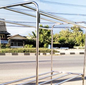 ราวตากผ้าสแตนเลส 2 เมตร รุ่นตัวยู คานล่าง2เส้น ยาว203xกว้าง75x180cm ใส่ล้อล็อคได้