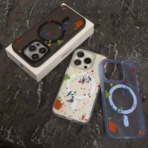 Apple 15Pro Max Graffiti Phone Case Magnetic Attraction MagSafe Trendy 14Plus Fashionable Artistic 13Pro Full Cover Anti-Fall Matte Oil Painting 12 Protective Case for Men And Women New Model