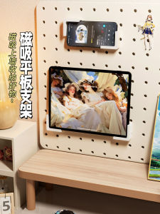 ตู้เสื้อผ้าแบบติดผนังดูดซับแม่เหล็กสำหรับ iPad ที่แขวนได้ เคสโทรศัพท์มือถือ แผ่นดินเหล็กเคลือบดีไซน์ Holes Board แขวนได้ รุ่น W-646