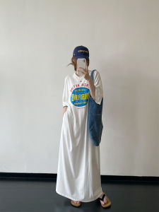 Đầm T Dễ Thương Cổ Tròn Tay Ngắn In Hình Phong Cách Retro