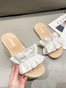 รองเท้าแตะส้นแบนแบบสวมสบายสำหรับผู้หญิงในช่วงฤดูร้อนปี 2023 สไตล์เกาหลี พื้นรองเท้าแบบสวมสบาย พื้นรองเท้า PVC รองเท้าแตะชายหาด