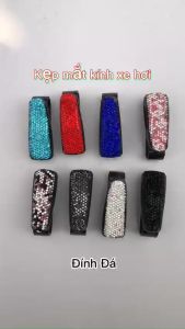 Kẹp treo mắt kính trên xe hơi kẹp cài kính trên ô tô đính đá sang trọng