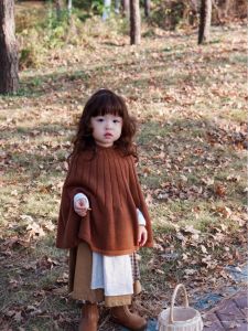 Skin-Friendly Loose Womens Sweater Childrens Photography Clothing Lazy Style Cloak Shoulder Coat Artistic High-End Feeling