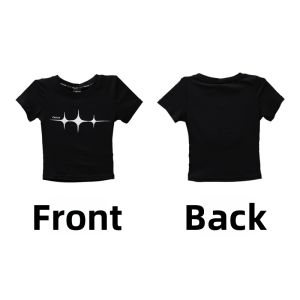 CBXLAB | Starry Wave Midriff Crop Slim Fit Summer T-shirt