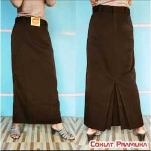 ROK SPAN SERAGAM SEKOLAH BELAH BELAKANG COKELAT PRAMUKA HITAM KERJA