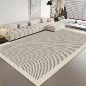 Luxurious Minimalist Carpet for Living Room And Bedroom Sofa Center Table Blanket Creamy Style Rectangle Crystal Velvet Home Use