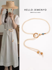 Retro Casual Weaving Belt Womens Skirt Cotton Rope Waist Chain Dress Waist-Tight Ethnic Style New Accessories