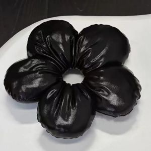 Korean Oversized Blue Flower Scrunchie Headdress Women Girls Trendy Design Rubber Elastic Hair Band Vacation Hair Accessories