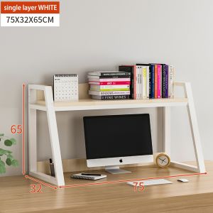 Great-King Single layer Bookshelf Simple Desktop Storage Rack Living Room Office Student Dormitory Table Storage Rack Locker Desk Shelf-Black