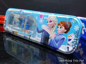 Hộp bút sắt hình dễ thương cute doremon hello kitty Siêu nhân Elsa 2 tầng đẹp