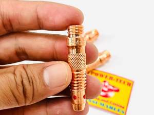 2 CÁI: [ LOẠI DÀY ĐỒNG ĐỎ ] Vỏ Kẹp Kim Tig  Thoát Khí dùng cho Mỏ Hàn TIG WP26 WP18  đủ size f1.6 f2.4 f3.2mm