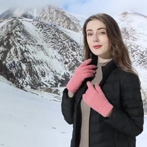 Winter Knitted Gloves Cold Resistant Cycling Touch Screen Double Layer Thickened Fleece Gloves for Men and Women