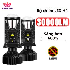Đèn Pha Ô Tô LED H4 Projector 30000LM 6000K Tích Hợp Canbus Làm Mát Bằng Quạt Mini Đa Năng Thấu Kính Bi-LED Đèn Chiếu Xa/gần Cho Ô Tô