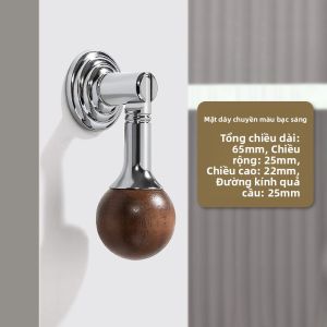 INNDUN | Tay Kéo Tròn Một Lỗ Phong Cách Bắc Âu Cổ Điển Gỗ Óc Chó Tay Cầm Đồng