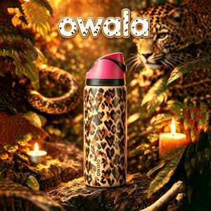 Owala UO độc quyền Hoang Dã tại trái tim freesip 32 oz thép không gỉ cách nhiệt chai nước