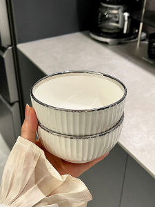 White Ceramic Bowl Cute Rice Bowl Single Piece Home Use Dining Utensils Womens Meal Bowls Popular Internet Bowl Set