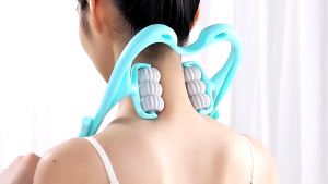 ลูกกลิ้งนวดคอและไหล่คู่ บรรเทาแรงกดมือและกระดูกสันหลังส่วนคอ เครื่องนวด