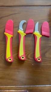 1Pcs Antislip Cable Stripping Knife for Cutting Wire 18cm Insulated Electrician Knife Fast Stripper