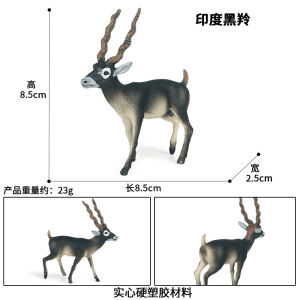 Educational Simulation Animal Model Toy Solid Black Nubian Ibex Tibetan Antelope Desktop Ornament Collectible Figurine for Kids