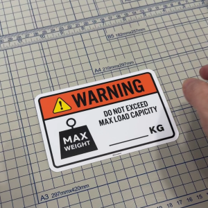 Max Weight. Do Not Exceed Maximum Load Capacity. Caution Warning. Sticker Sign Signage Notice Label [CUSTOM WORDING KG]