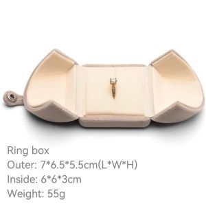 DaVee Oval Pearl Necklace jewelry box Japanese style ring necklace box earrings set grey box Flannel jewelry storage packing box