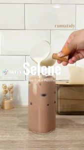 【RUMATIDY】SELENE Gelas Kopi Kafe Estetik Bentuk Kotak Gelas Minuman Cafe Borosilicate Glass Bentuk Kotak Persegi Aesthetic Korean Kopi Susu